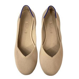 Rothy’s Ecru Square Toed Flats w/ Tortoise Sole - 9